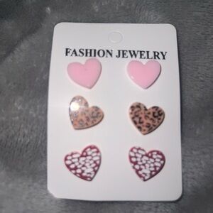 Heart-Shaped Fashion Jewelry Earrings Set of 3 unworn